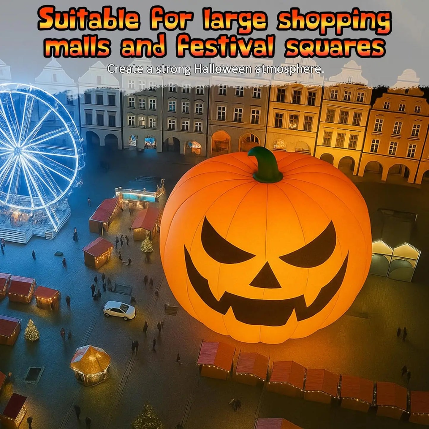 20Ft Giant Thanksgiving Inflatables Pumpkin Decorations Outdoor Extra Large Blow Up Pumpkin with Blower Built-in LED Lights for