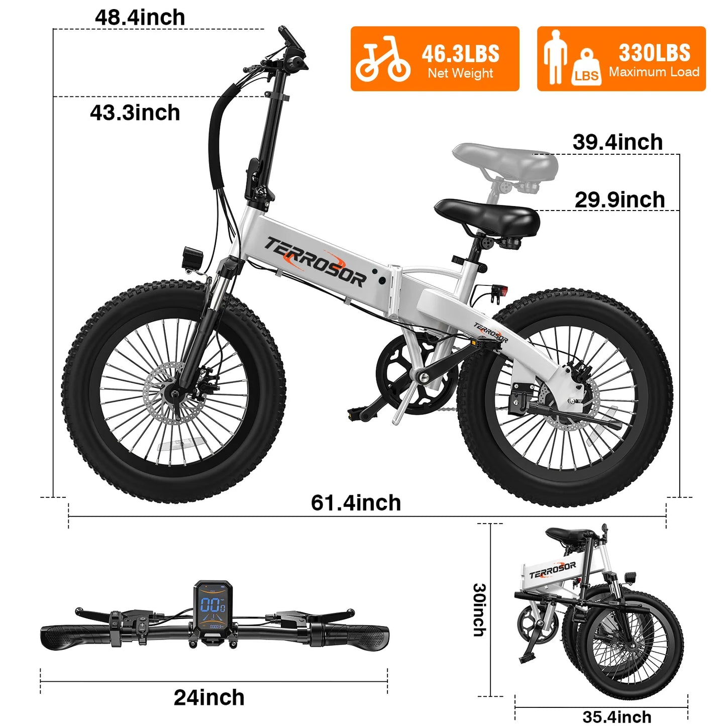 Terrosor T8 Electric Bike For Adults 720W 48V 7.8Ah