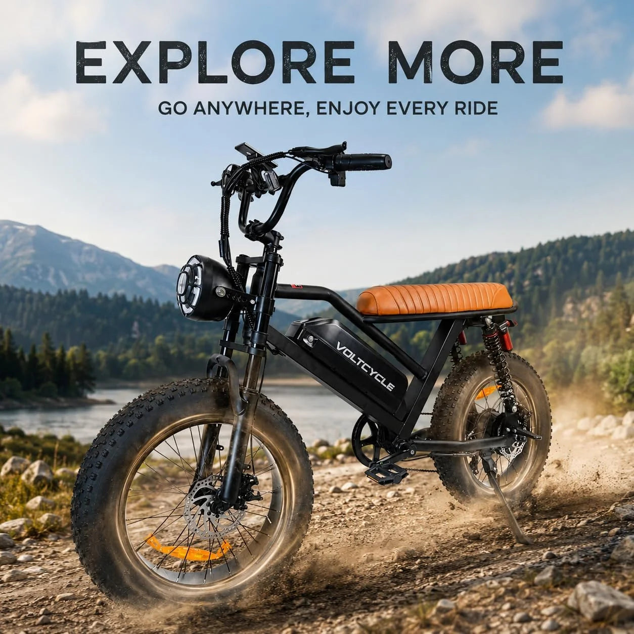 Fat Tire Electric Bike 1500W Peak Motor 48V Battery 70 To 100KM Range