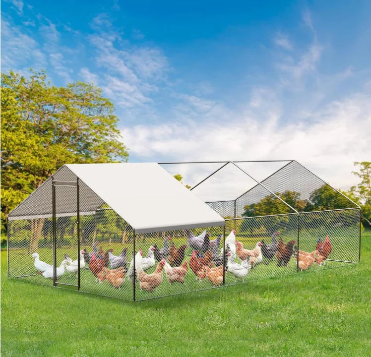 HiMISS Heavy Duty Metal Chicken Coop Walk-In Poultry Cage