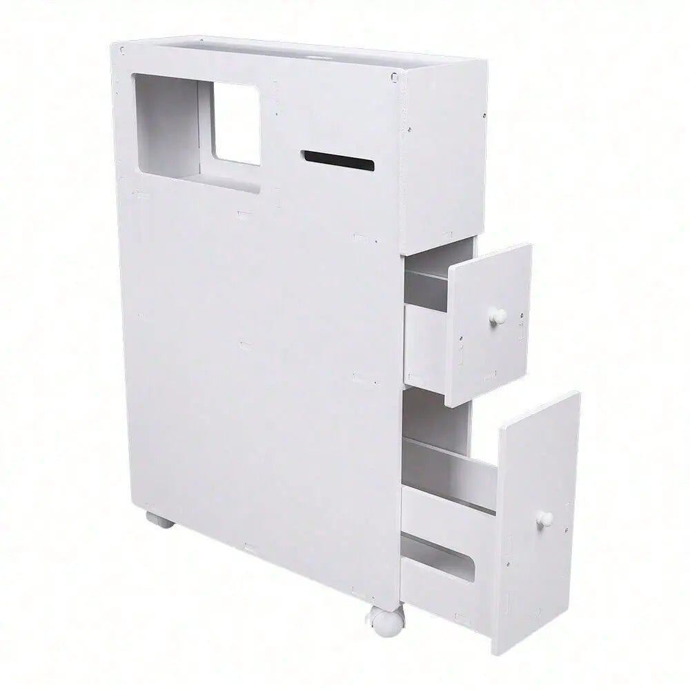 Freestanding Bathroom Floor Cabinet Storage Organizer With Shelf