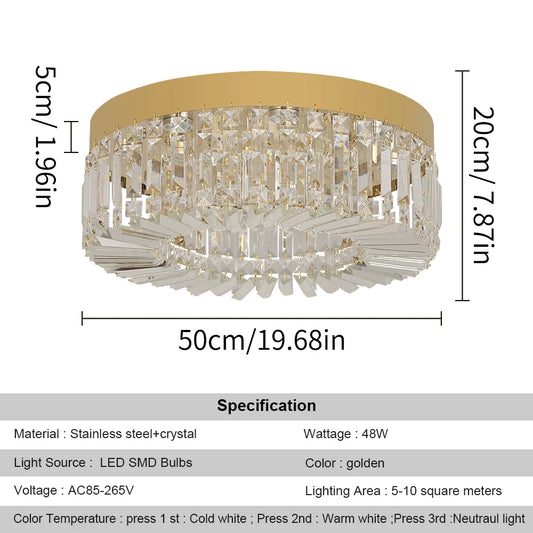 VETRULUS Crystal Ceiling Light Lux Modern Chandelier For Living Room