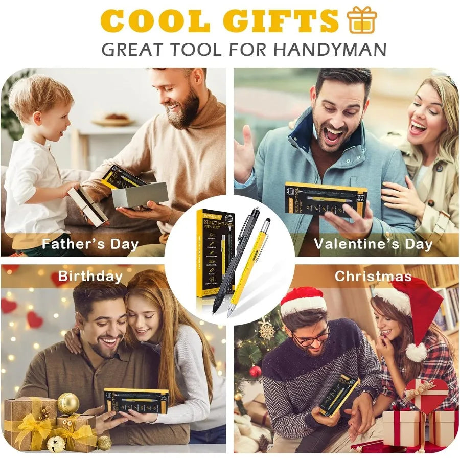 9 in 1 Multitool Pen Set for Men: Practical and Versatile Gift for Fathers Day Birthday Valentine's Day Stocking Stuffers Ideal