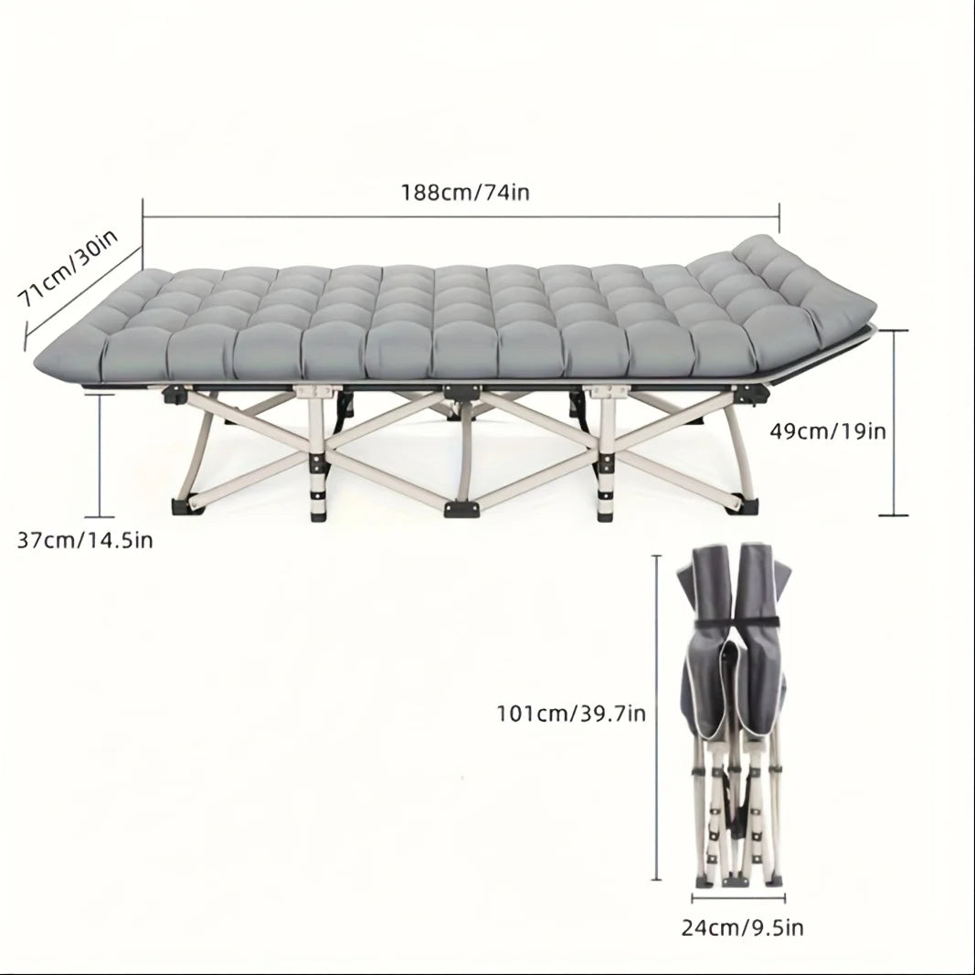 Heavy Duty Height Adjustable Folding Bed With Flip Mattress