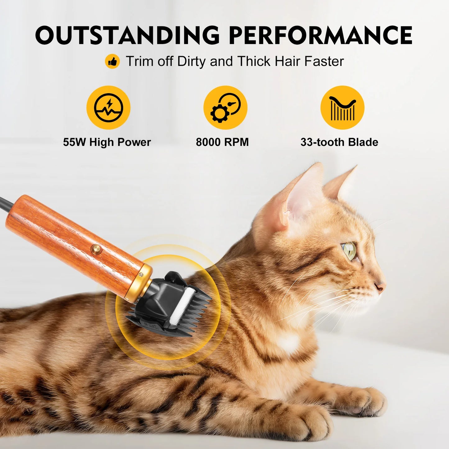 Bymaocar 55W Electric Pet Clipper Corded For Dogs Sheep Goats