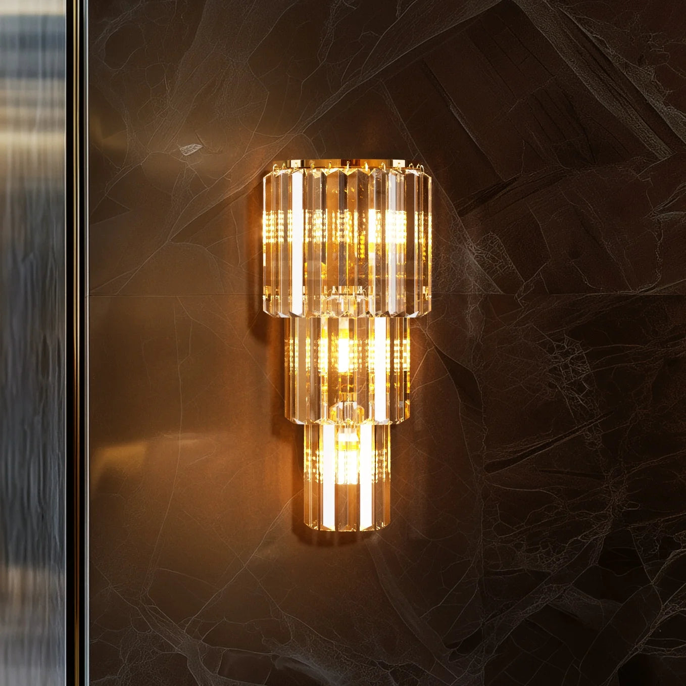 LUVODI Modern Crystal Wall Lamp E14 LED Sconce