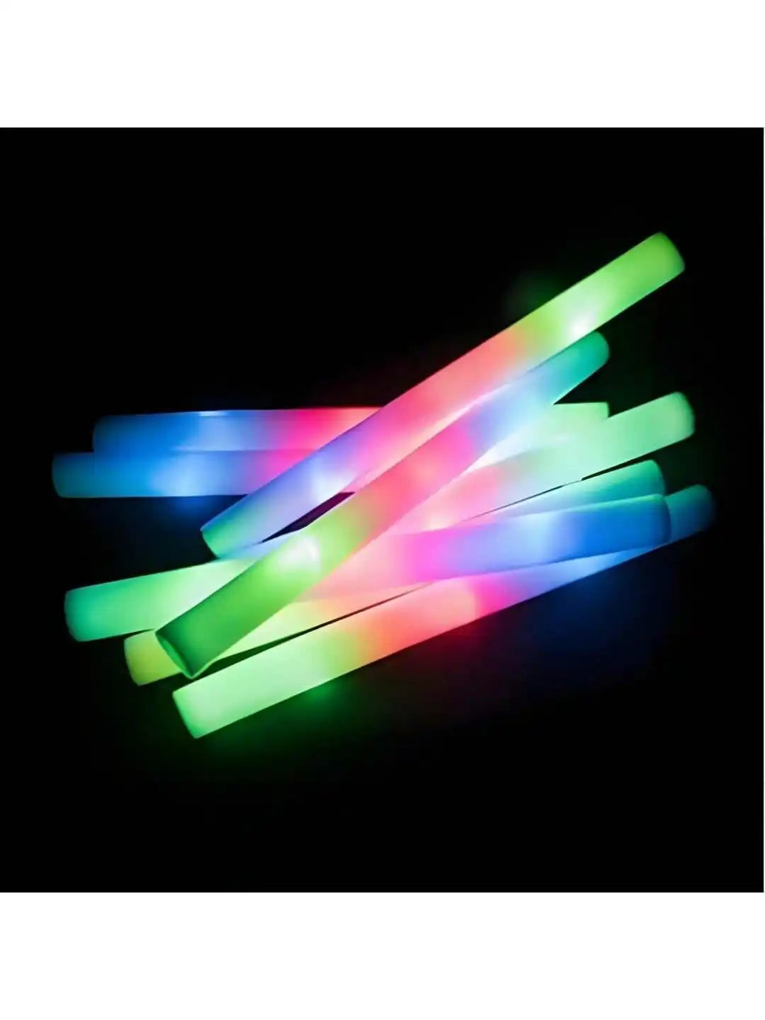 Foam Glow Sticks Vibrant Electric Multicolor RGB 30/100 Pcs LED Light Up Foam Batons With 3 Flashing Modes For Weddings Dances Concerts Birthday Halloween Christmas Party Supplies Party Favors Nightclub Rave Props Accessories