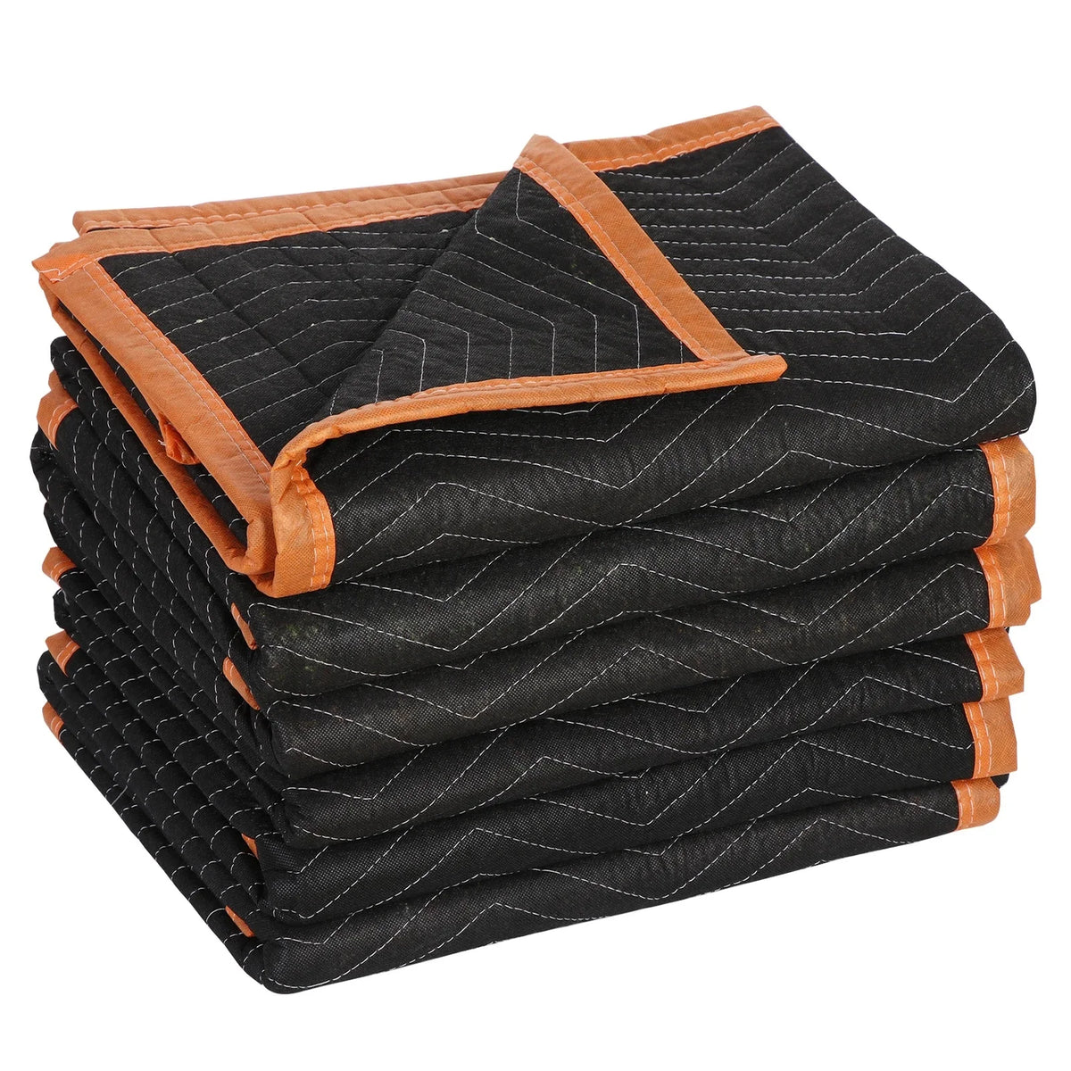 6 Pack Moving Blankets Quilted 40" x 72" Shipping Furniture Pads Black