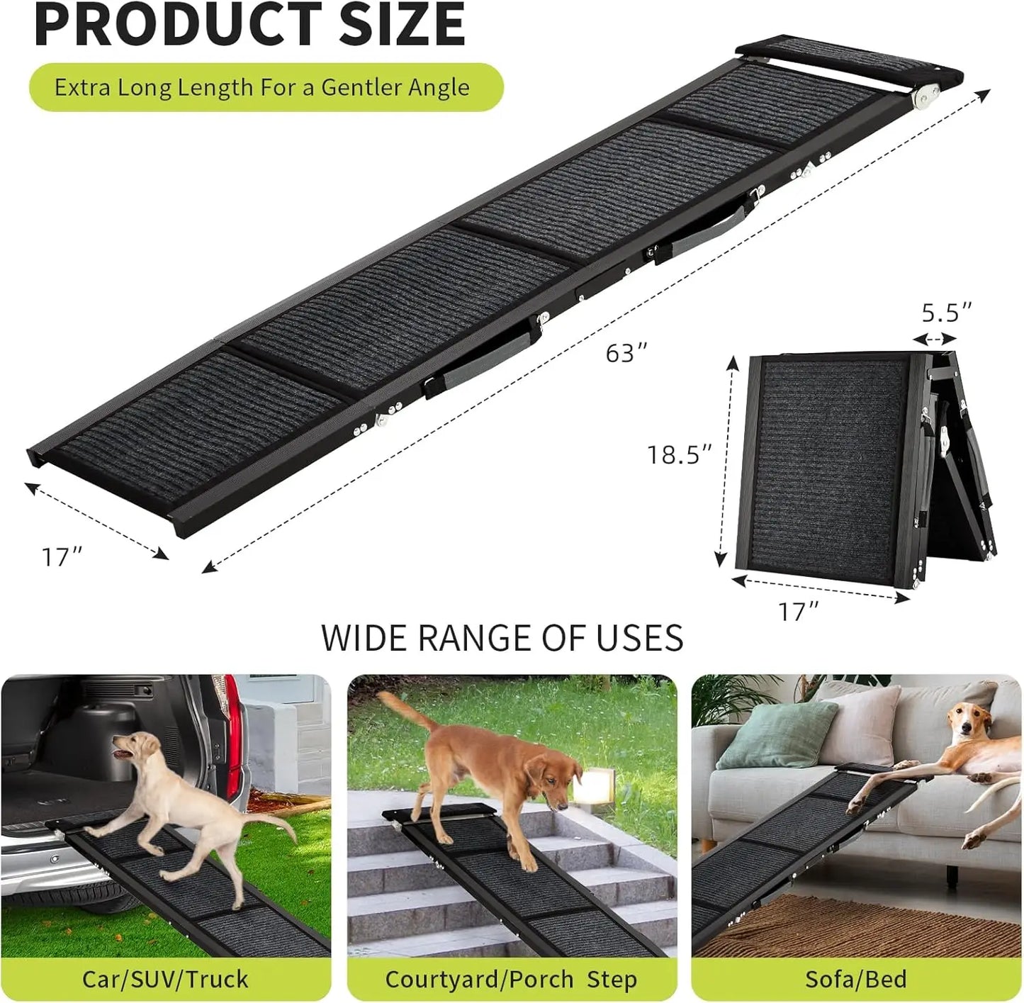 TWISTER.CK Quad Fold Dog Ramp for SUVs and Trucks