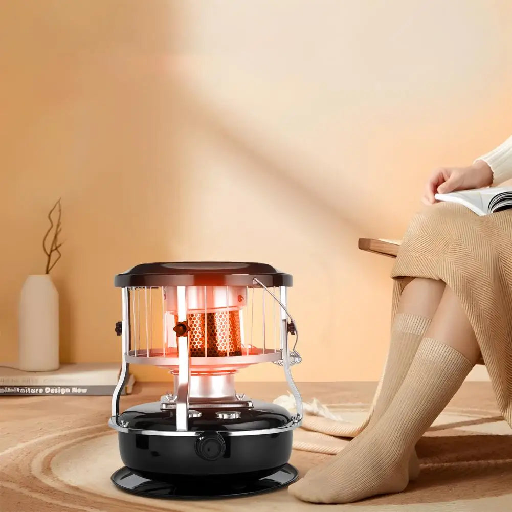 2-in-1 Outdoor Heater Stove Non-Electric 9000 BTU Portable Indoor Radiant Heater Stove for Camping, Cooking (Black)