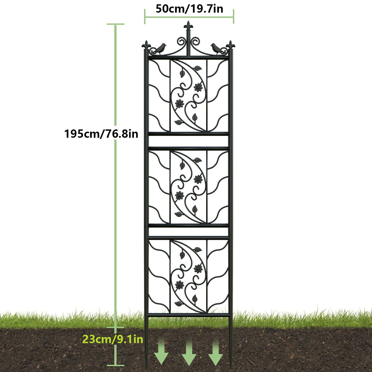 Decorative Metal Garden Trellis Panel for Climbing Plants and Flowers