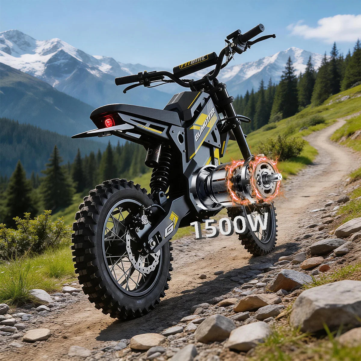 UPlee Electric Dirt Bike G1 1500W 48V 20.8AH Electric Motorcycle 50MILES Fat Tire Nitrogen Suspension E Dirt Bike for Teens and Adults