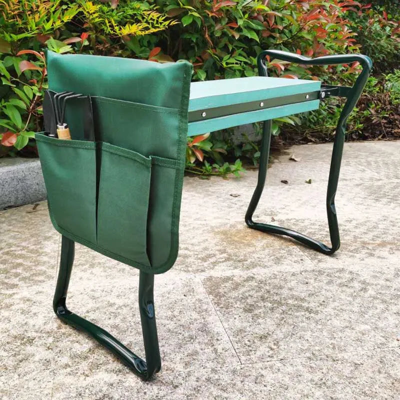 Heavy Duty Foldable Garden Kneeler Seat With Tool Pouch