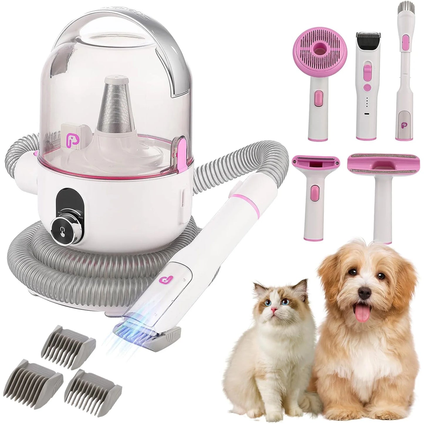 HiMISS Pet Grooming Kit With Vacuum Suction And Tools