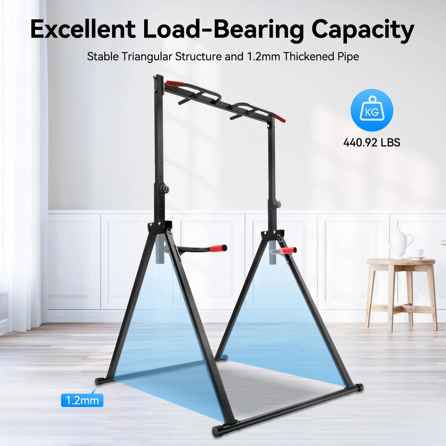 Adjustable Foldable Pull Up Bar Station For Home Gym Training
