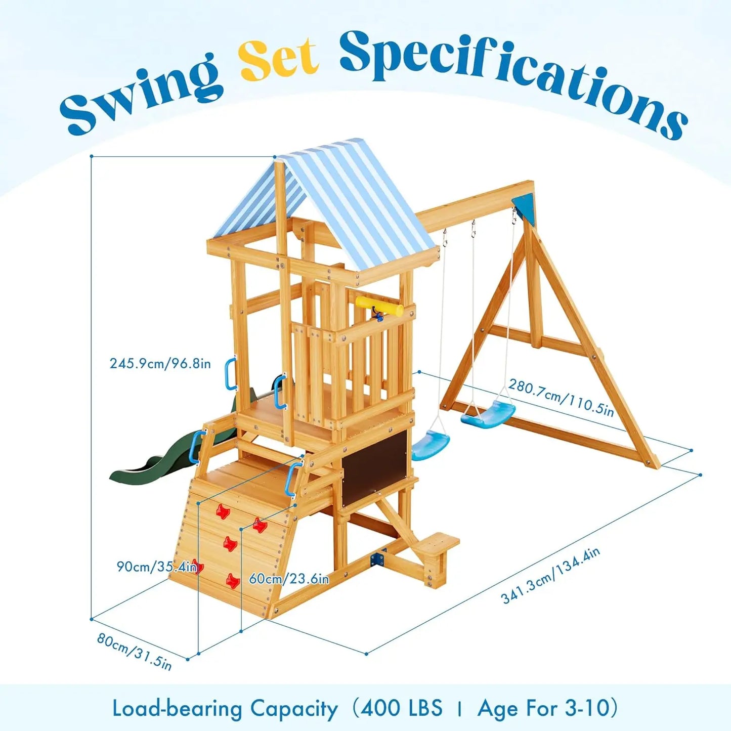 Rolife Robotime Robud Wooden Swing Set With Dual Swings