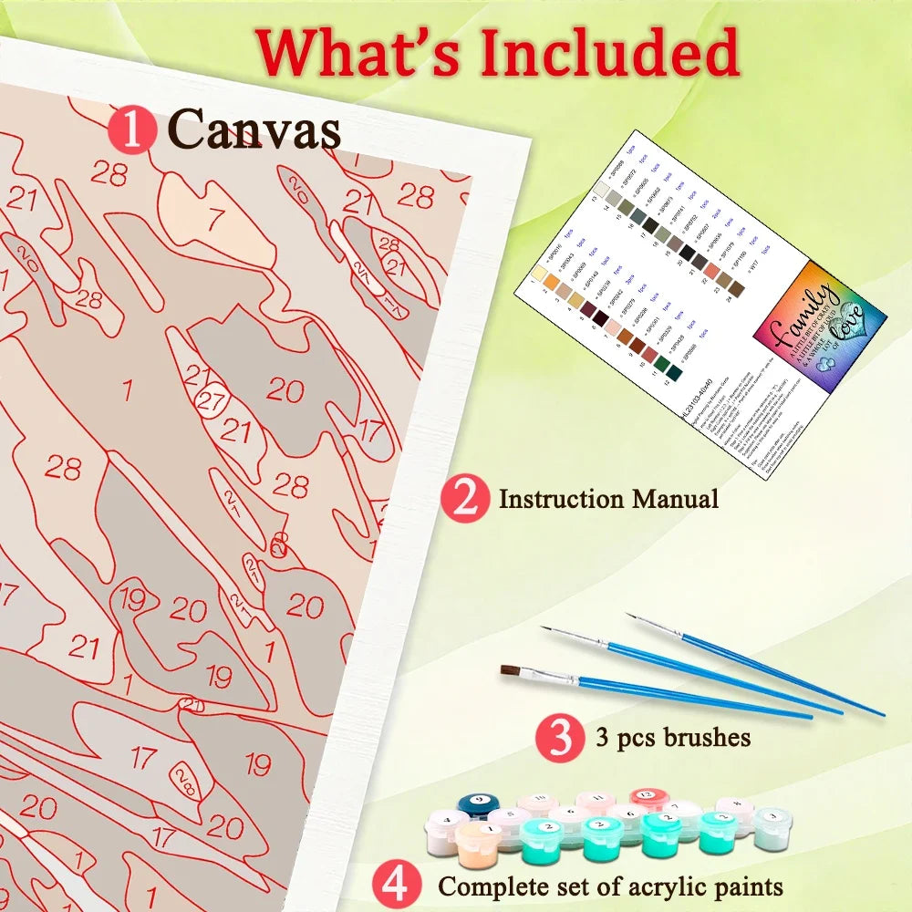 Family Text Love Paint By Numbers For Adult Diy Art Craft Kit HandPainted On Canvas Valentines Gift Home Decor