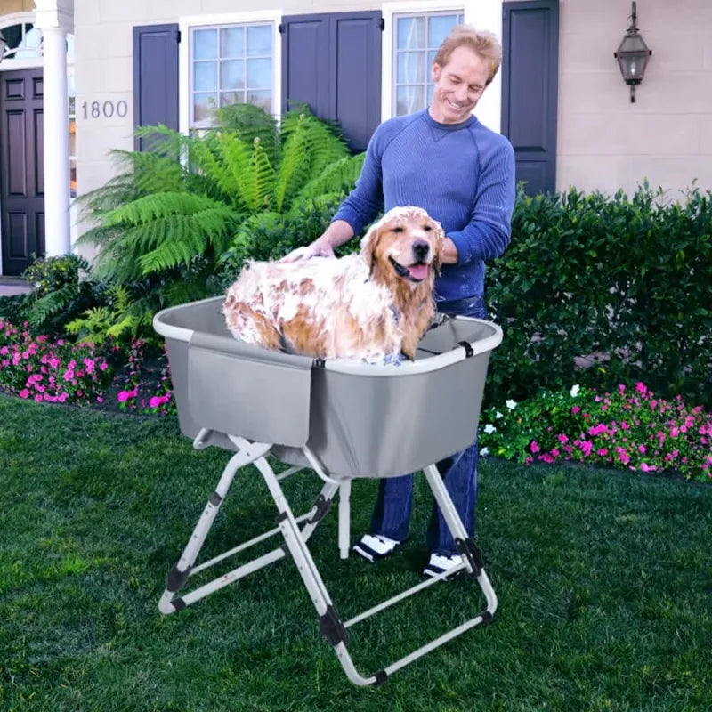 Dog Litter Foldable Elevated Pet Bathtub Stainless Steel