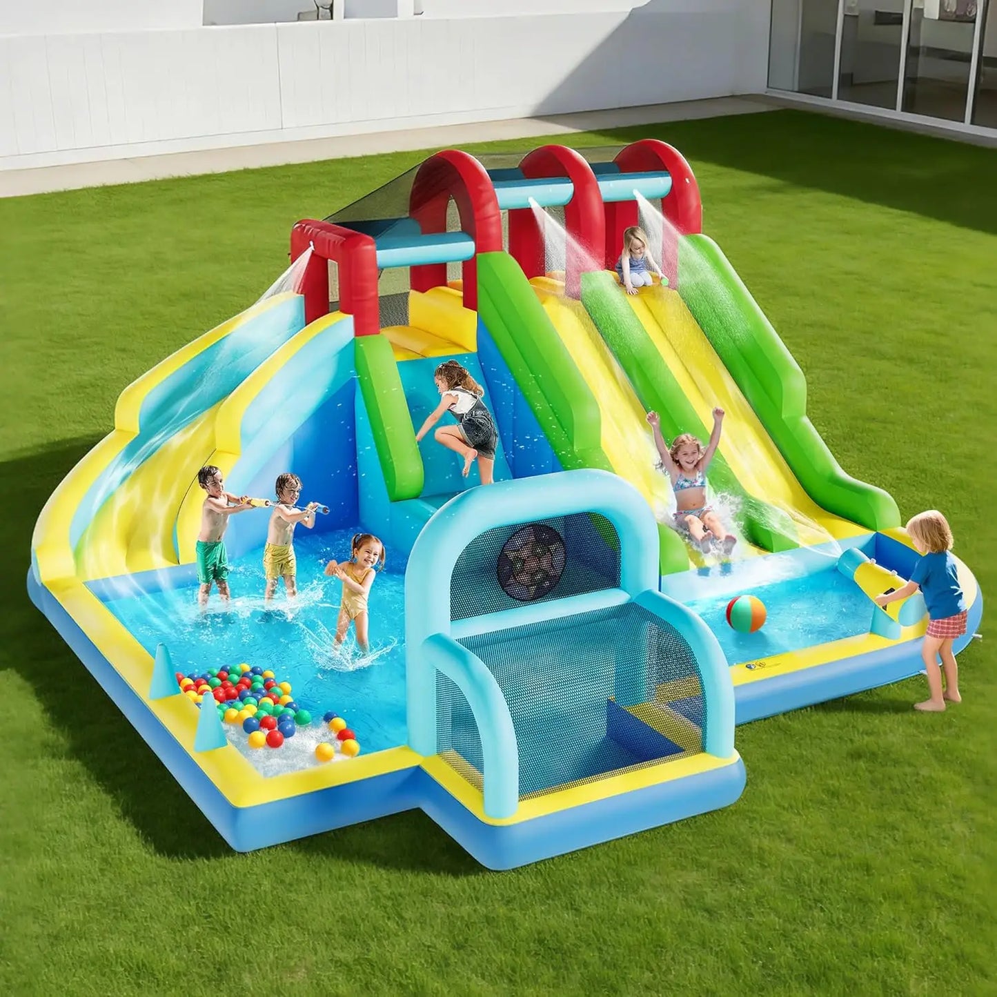 HiMISS Inflatable Bounce House Oxford Fabric Bouncy Castle With Blower