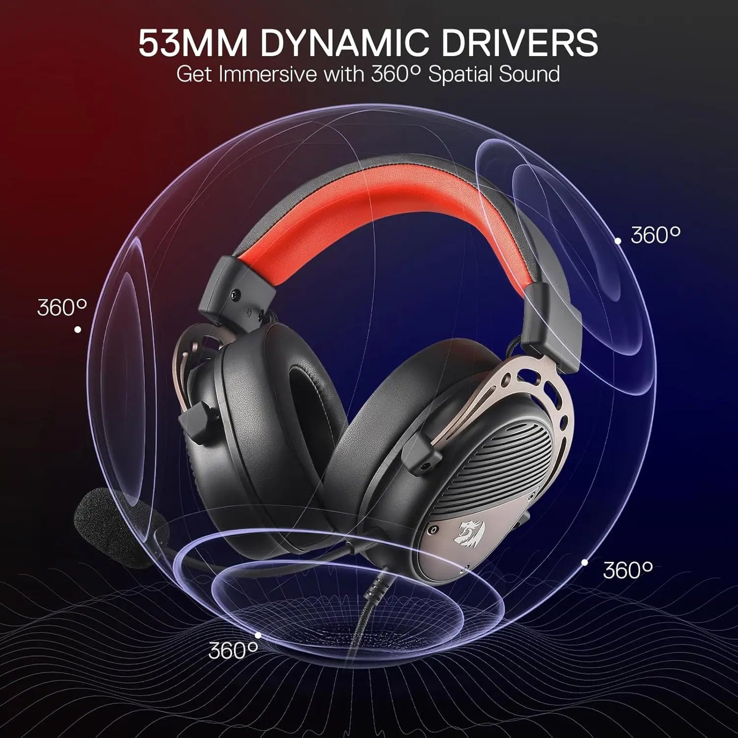 Redragon H730 USB Wired Gaming Headset With 360 Degree Sound