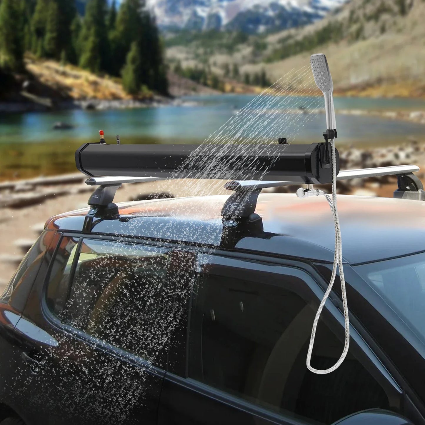 Portable Camping Shower Water Tank Roof Rack Mount
