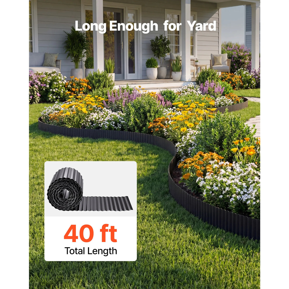 SucceBuy Galvanized Steel Landscape Edging for Gardens and Flower Beds