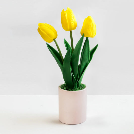 Simulation Tulip Artificial Flowers Potted Fake Plastic Plants Wedding Party Kitchen Decoration Christmas Valentine Gifts