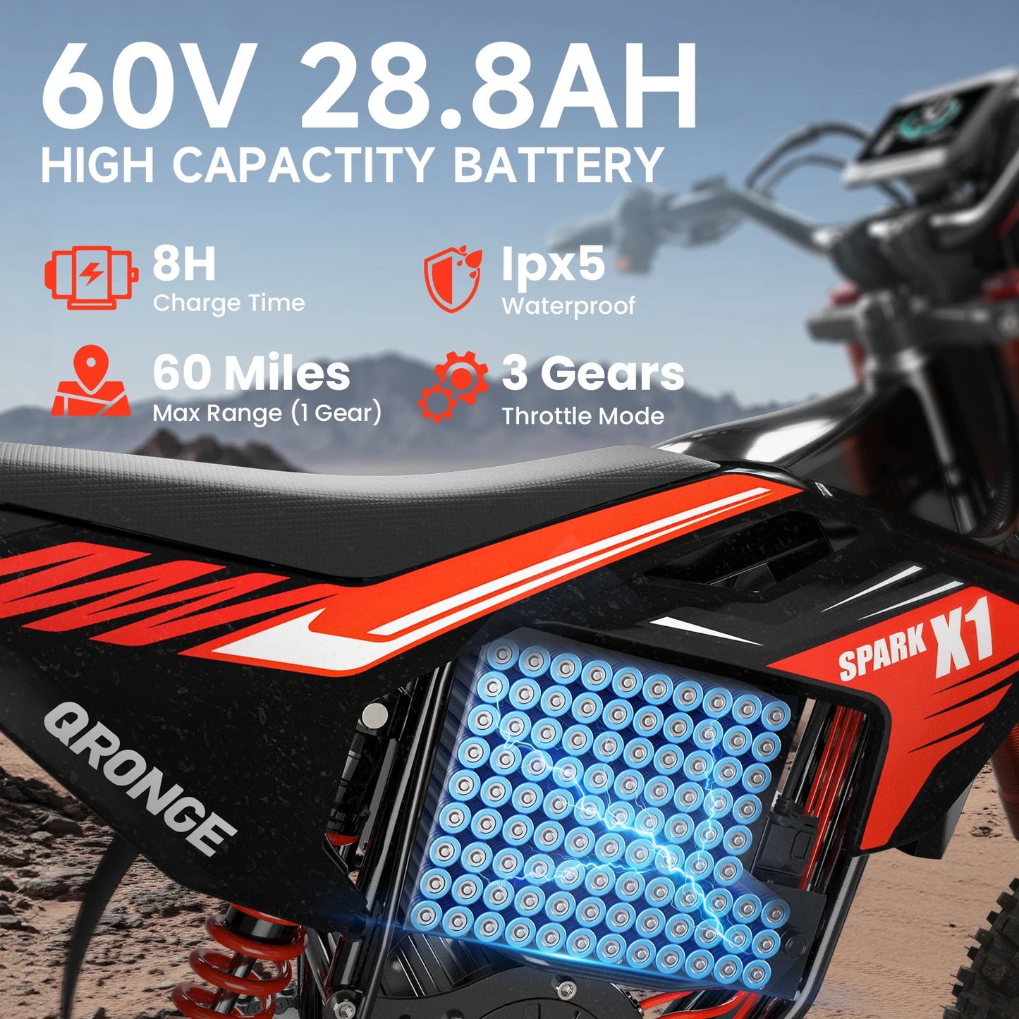QRONGE X1 Spark Electric Dirt Bike 4500W Peak