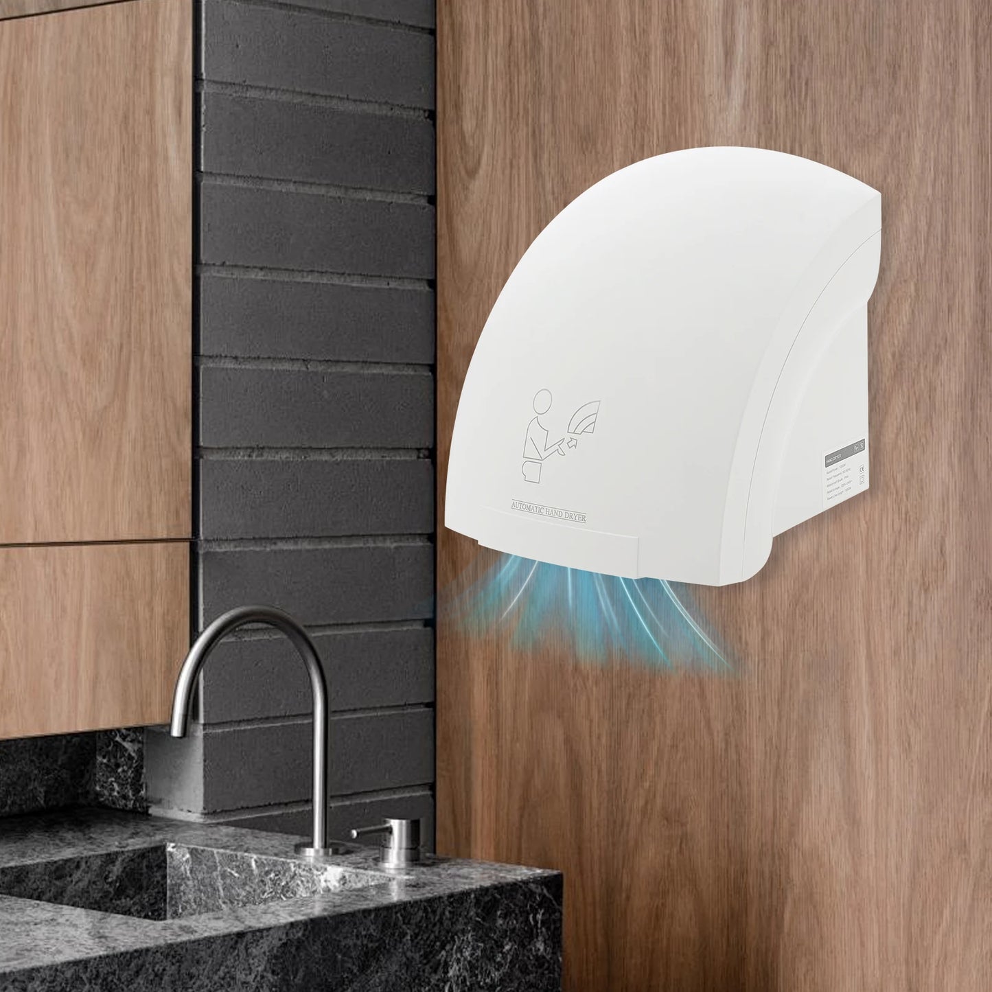 Bymaocar Infrared Sensor Hand Dryer 1200W Dual Temp