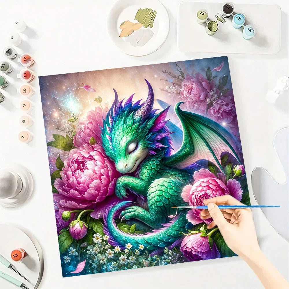 Animal Paint By Numbers For Adult Dragon Picture Diy Art Craft Kit HandPainted On Canvas Valentines Gift Home Decor