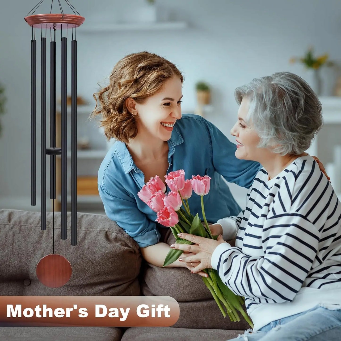 Memorial Wind Chimes Wood Outdoor Garden Deep Tone