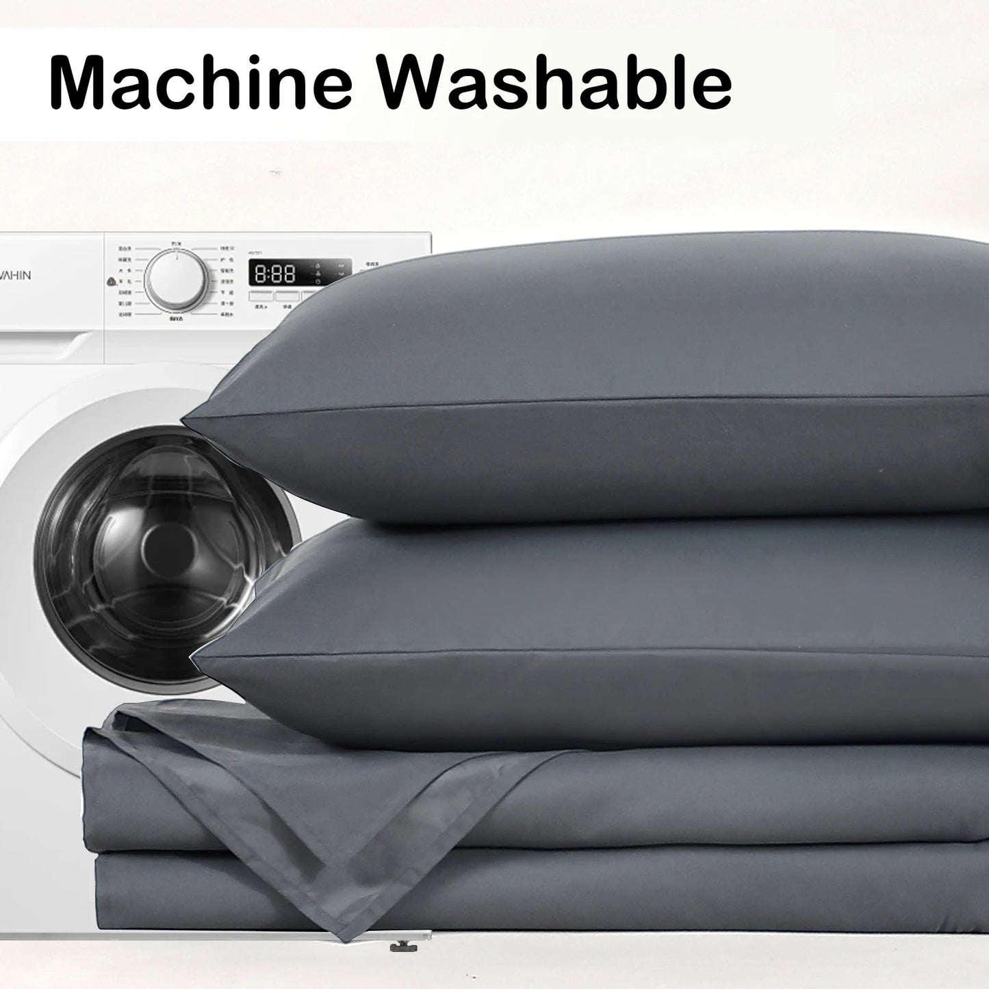 easYum 7 Piece Bedding Set Comforter Flat Sheet Fitted Pillowcases