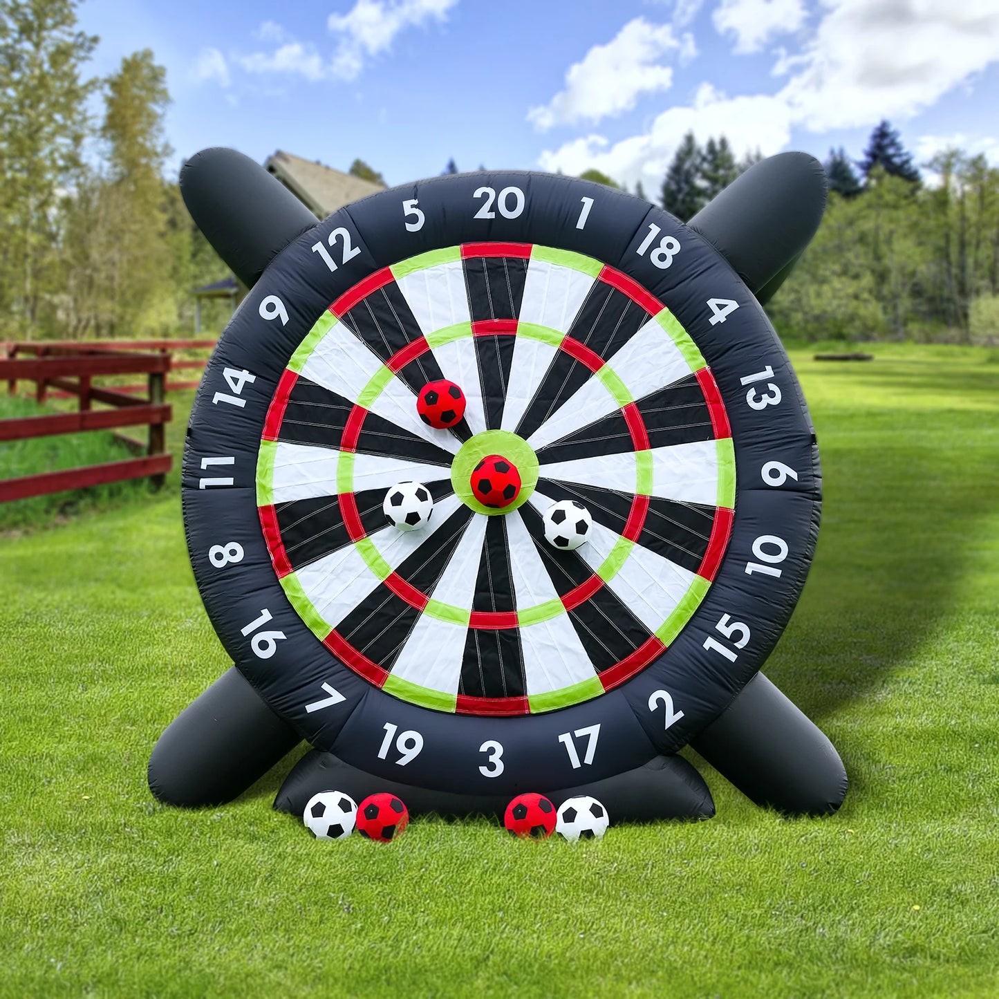 Outdoor Inflatable Games Inflatable Soccer Dart Board Football Dart Target with Balls, Large Backyard Party Sports Game for Family Events