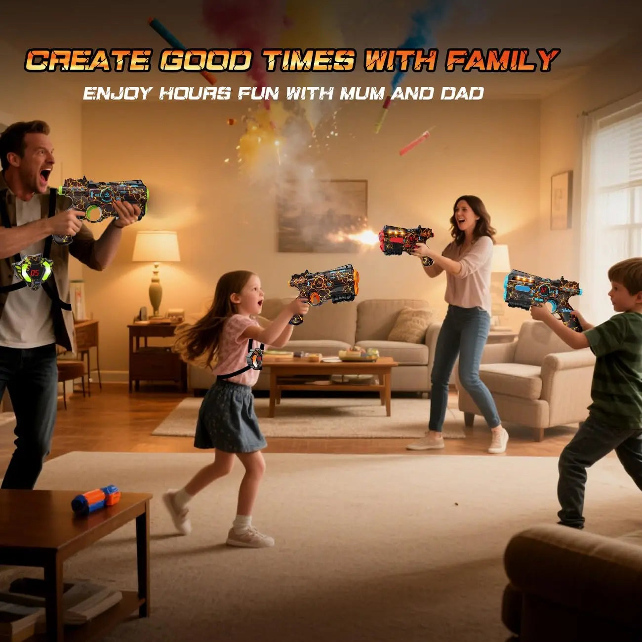 VATOS Infrared Rechargeable Laser Tag Battle Gun Set For Kids