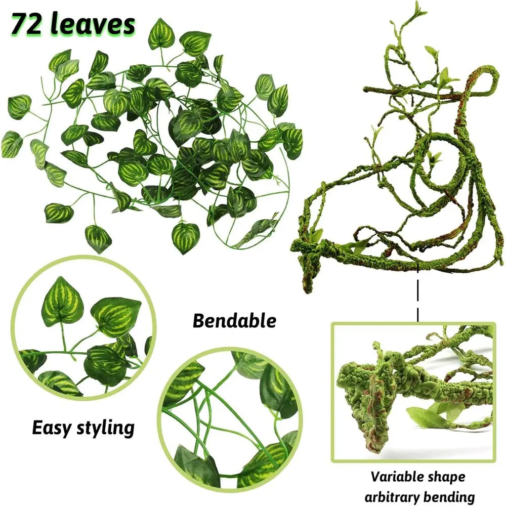 Artificial Hanging Vines for Reptile Terrariums Bearded Dragon Accessories