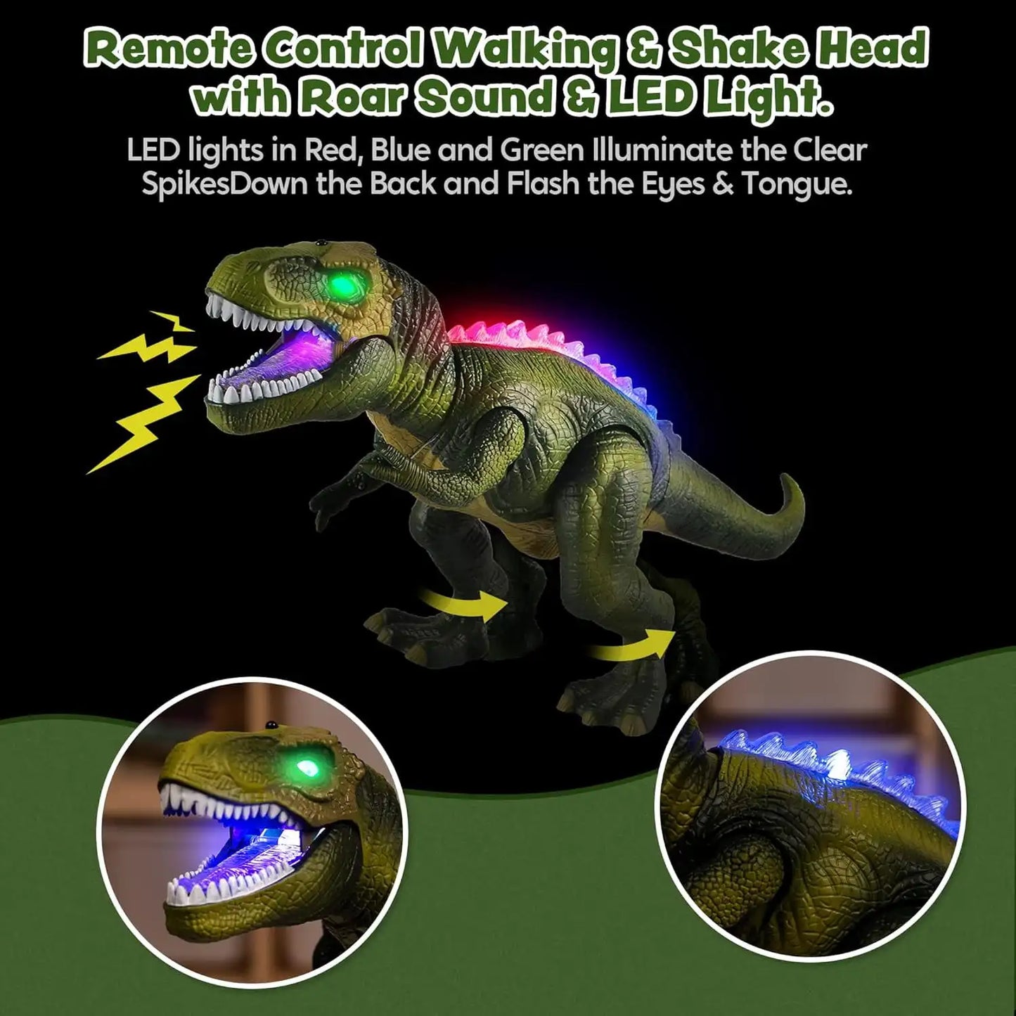Joyfy Remote Control Walking Dinosaur Toy With Light And Sound