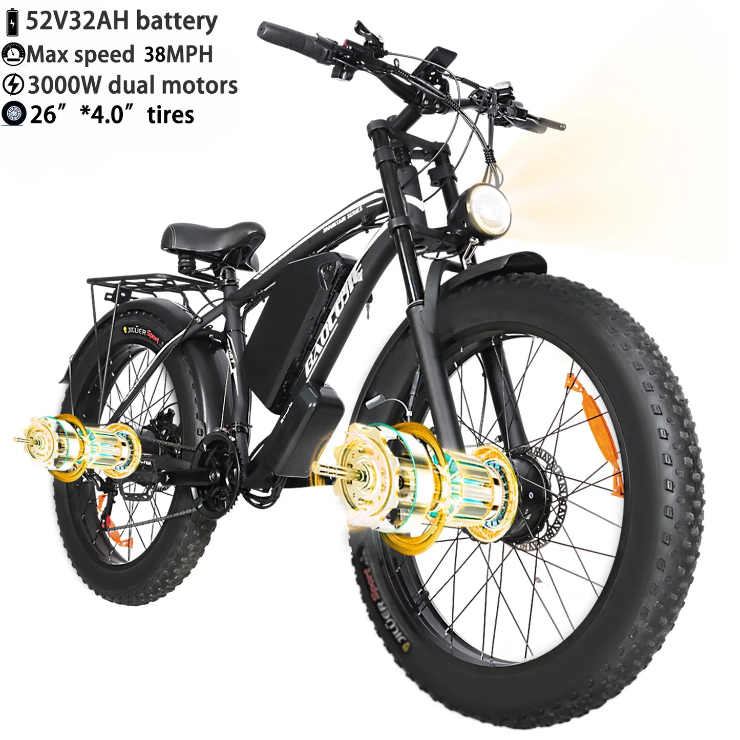 Baolujie Moto Electric Bicycle 1500 3000 5000W Peak