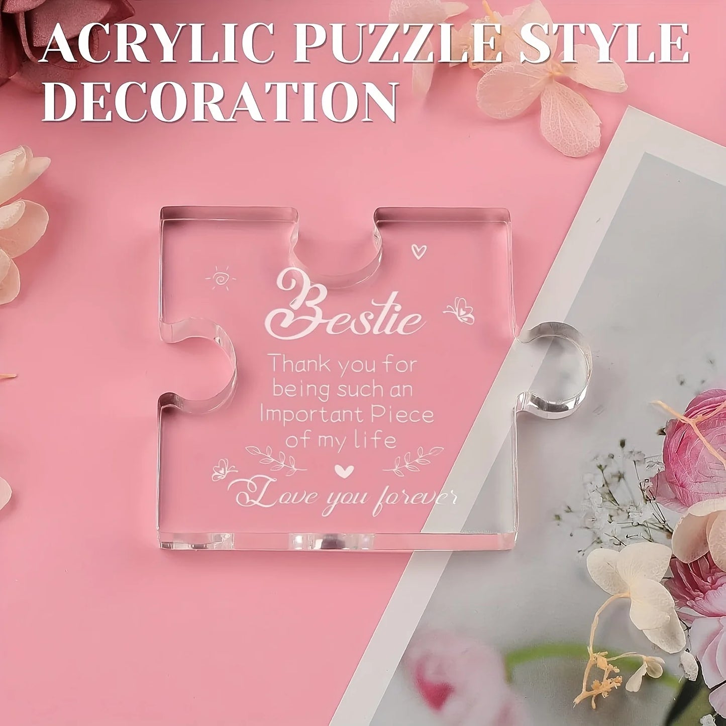 Engraved Acrylic Block Puzzle Best Friend Gift For Women