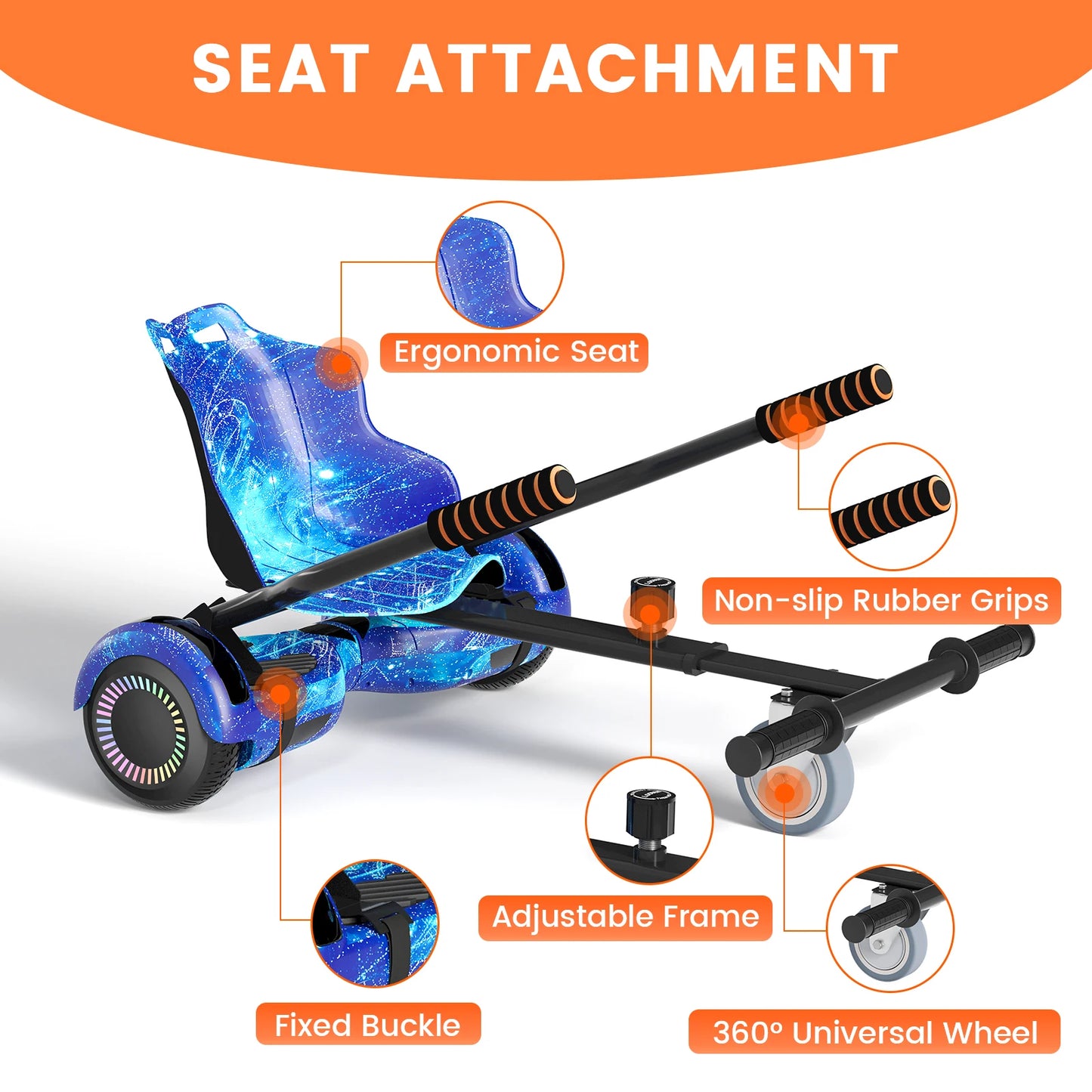 Adjustable Self Balancing Scooter With Led Lights And Bluetooth