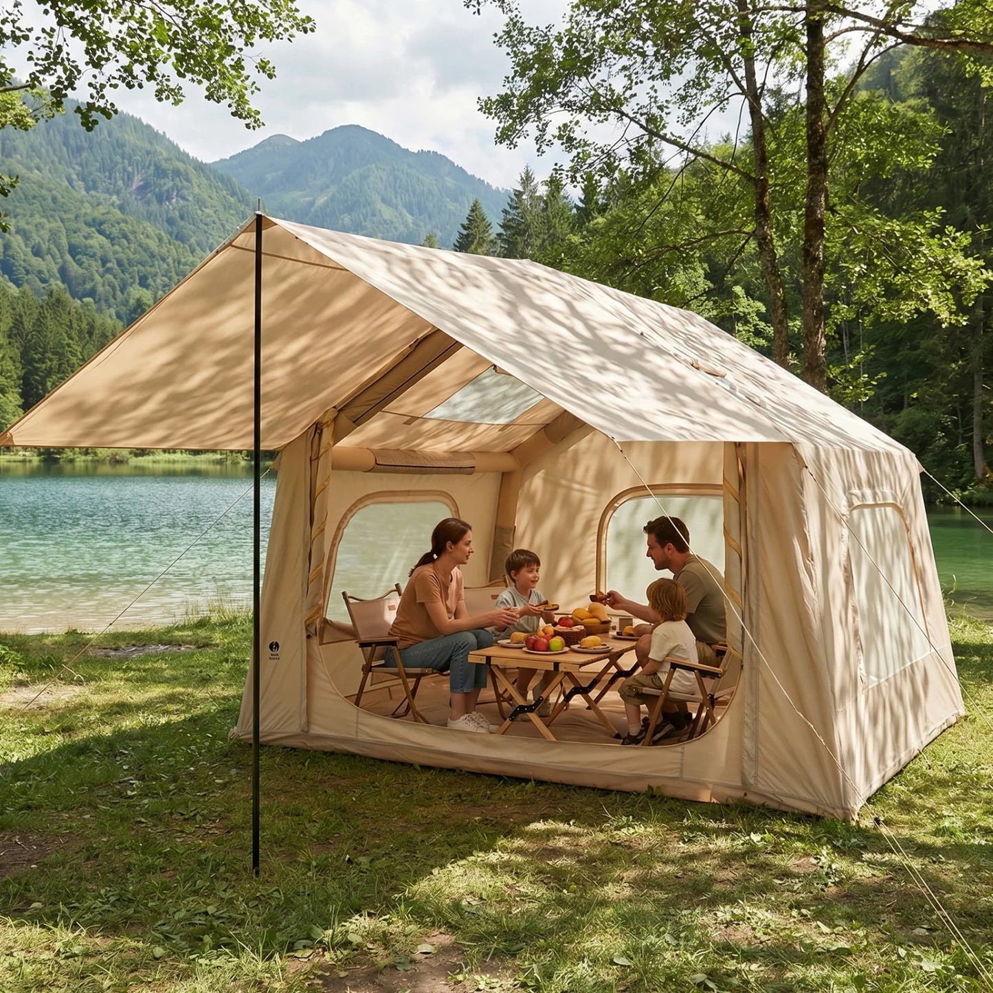 Himiss 6 Person Quick Setup Inflatable Camping Tent