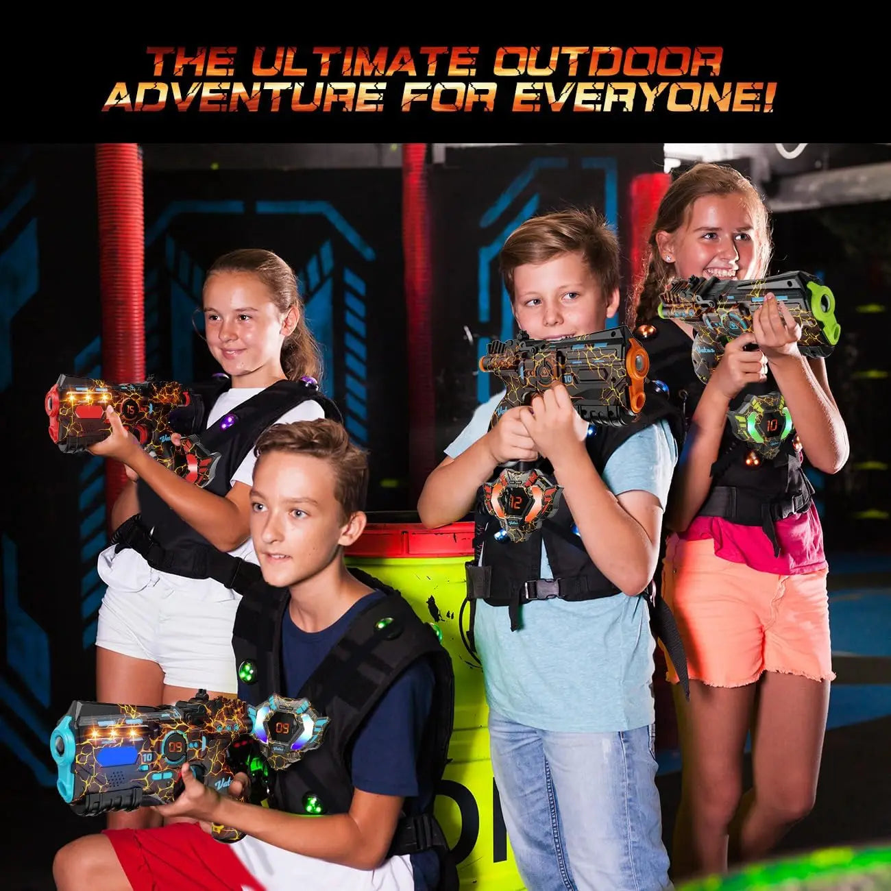 VATOS Infrared Rechargeable Laser Tag Battle Gun Set For Kids