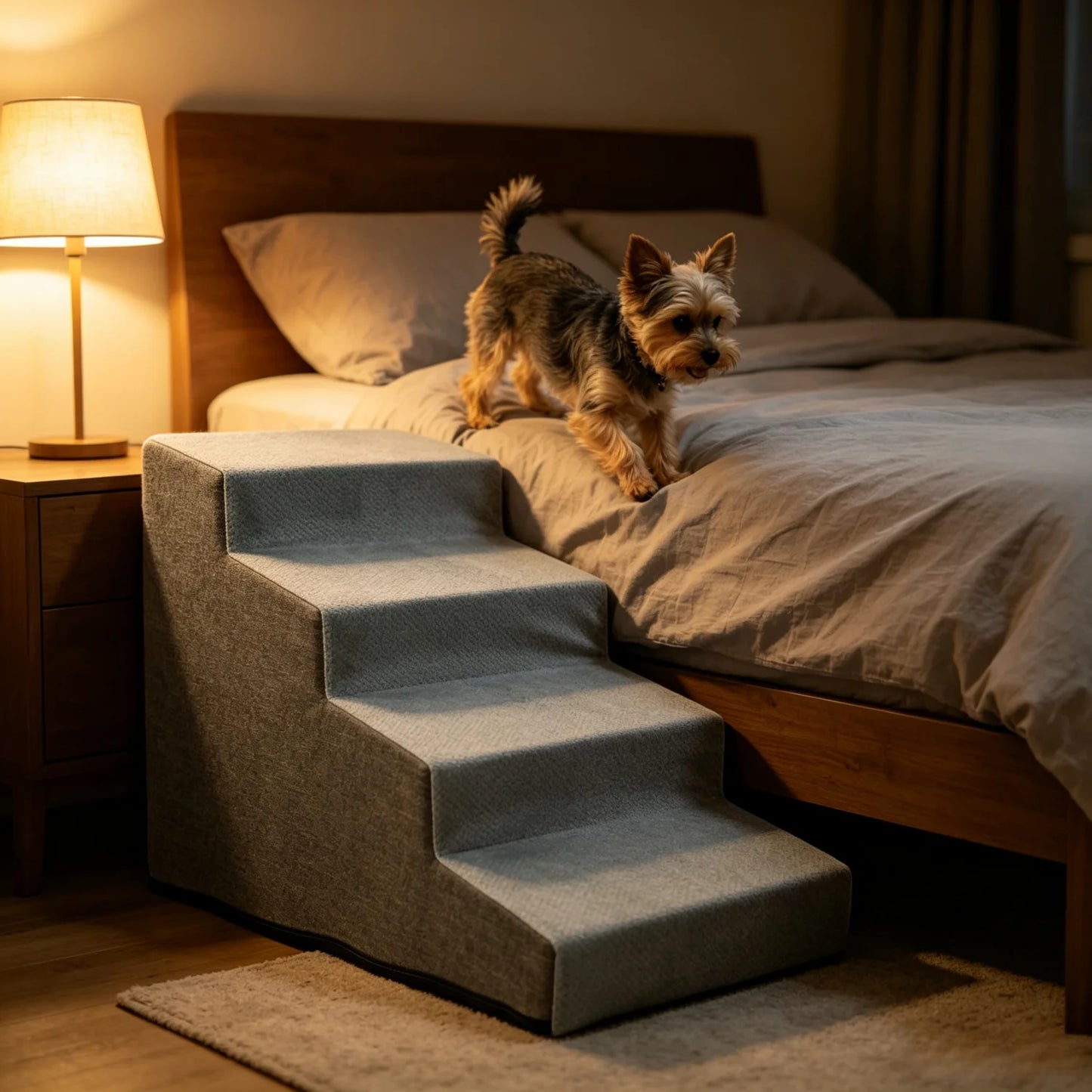 3 To 5 Steps Dog Stairs Ramps High Density Foam Non Slip Sofa Ladder