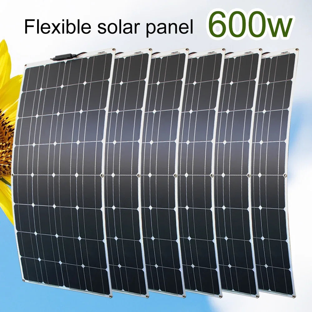 ASUNERGE Flexible 12V Monocrystalline Solar Panel For RV Boat
