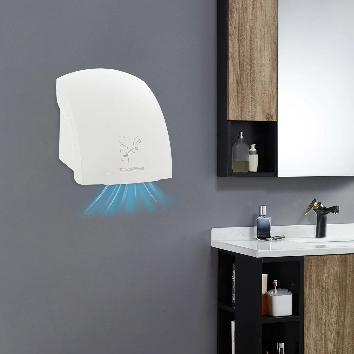 Bymaocar Infrared Sensor Hand Dryer 1200W Dual Temp