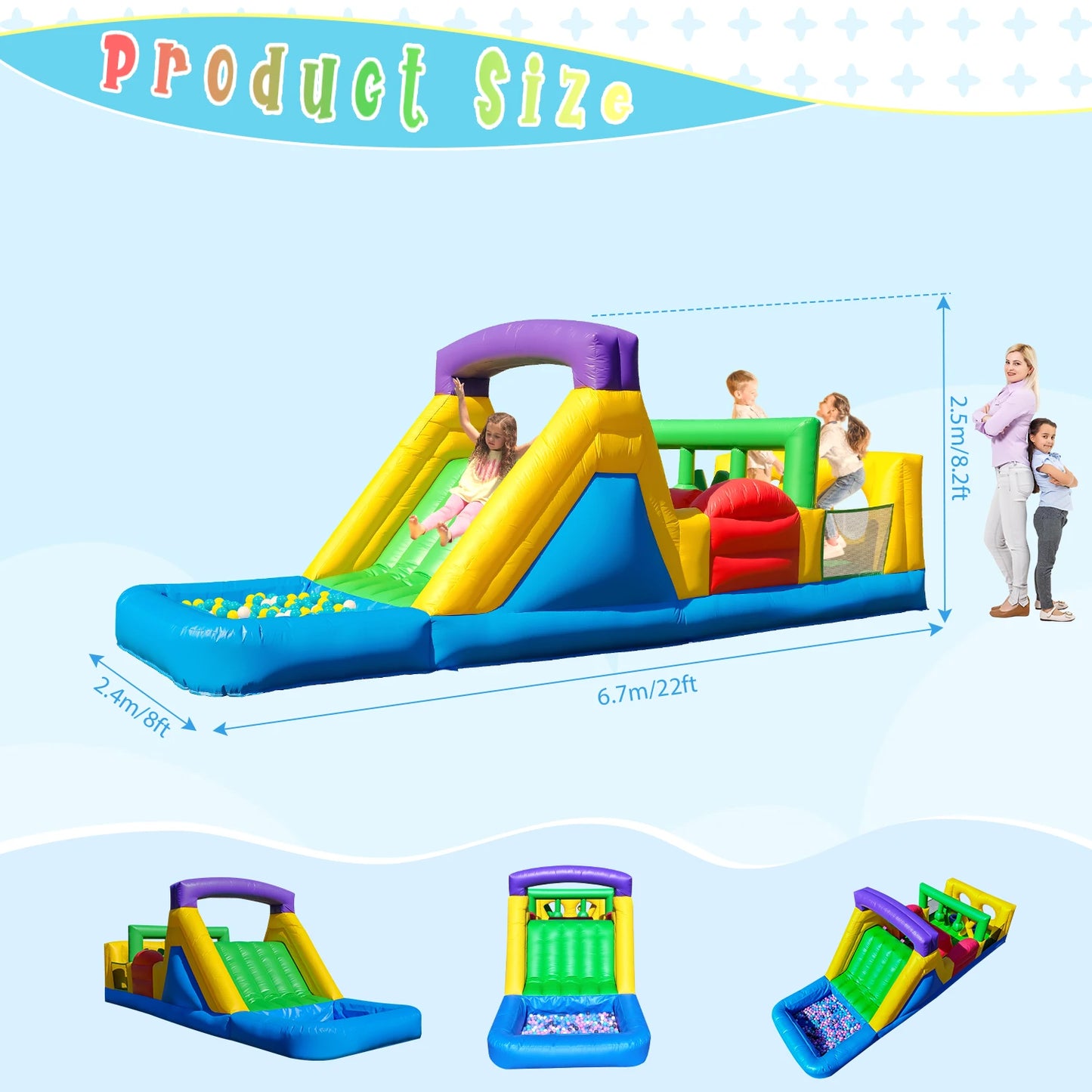 RTS Inflatable Obstacle Bounce Castle With Blower Commercial