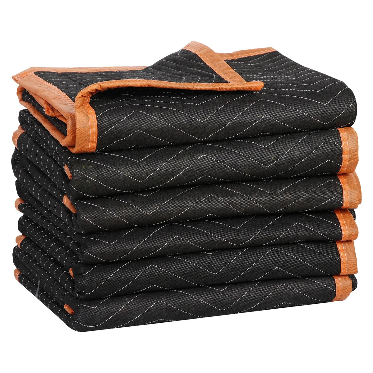 6 Pack Moving Blankets Quilted 40" x 72" Shipping Furniture Pads Black