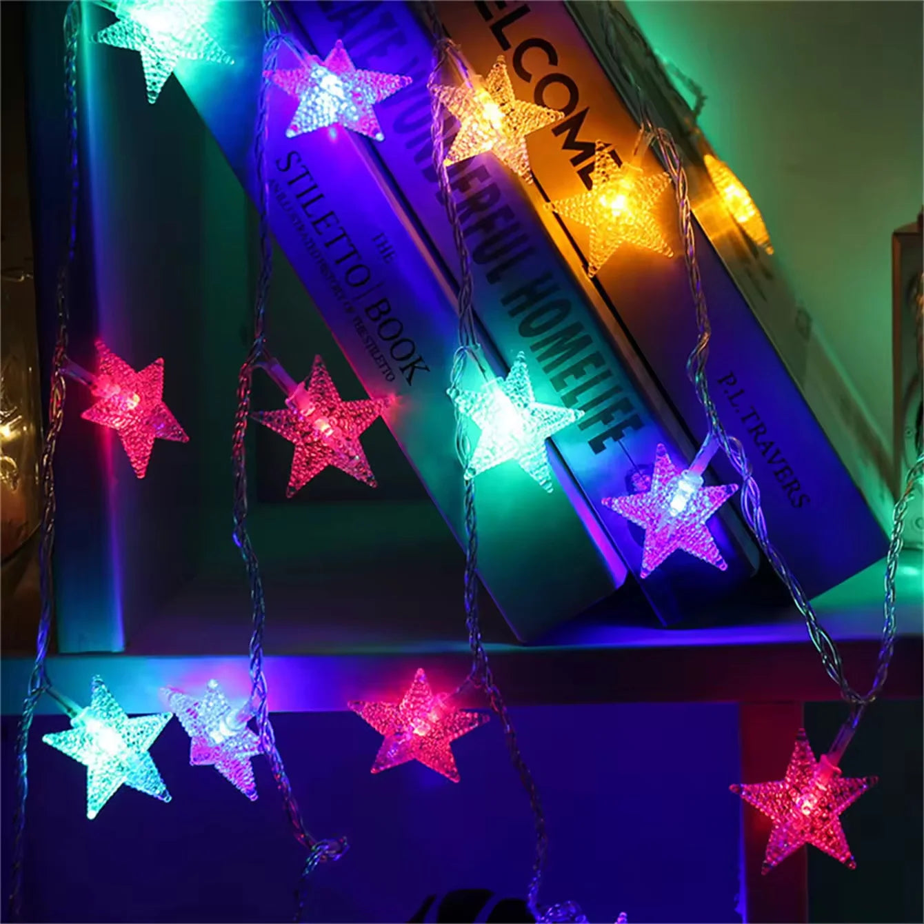 LED String Lights Outdoor Star Chain Lights Garland Lights Bulb Fairy Lights Party Home Wedding Garden Christmas Decor