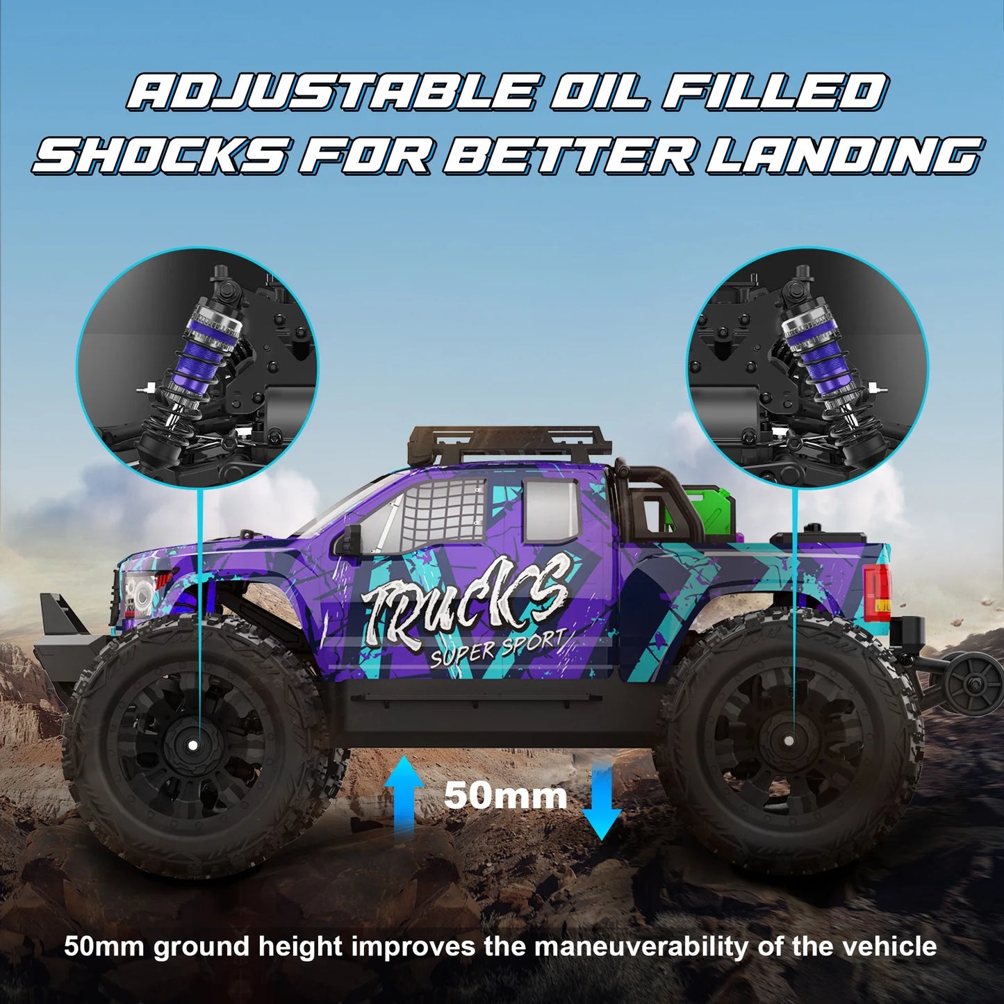 NONECE PT14R Brushless RC Truck 4x4 Remote Control 50MPH