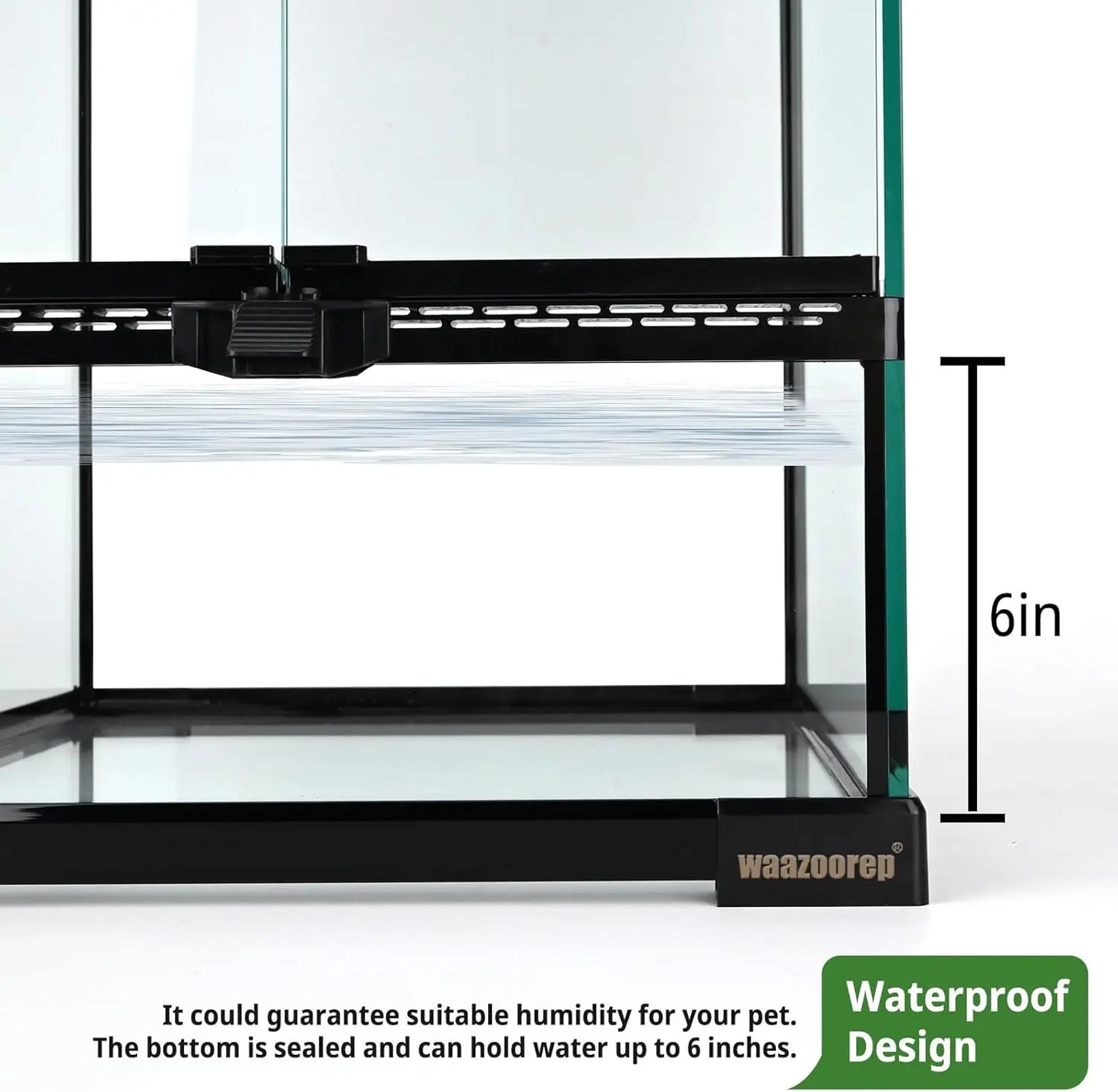 Vertical Glass Reptile Terrarium Front Door Top Screen Vent