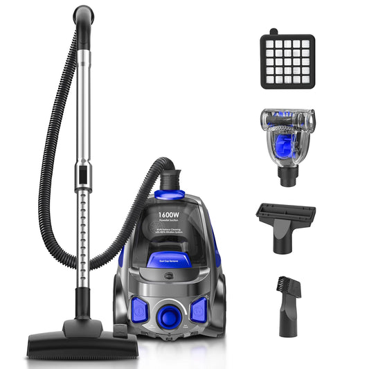 SUXIANGVAC Canister Vacuum Cleaner 1600W 40KPa For Hard Floors Carpets